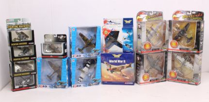 Corgi: A collection of assorted boxed Corgi aircraft vehicles to include: Warbirds, Aviation Archive