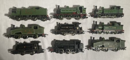 Railway: A collection of nine unboxed Tank Engines to include: Wrenn, Hornby, Dapol, Mainline, Lima.