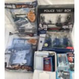 Doctor Who: A collection of assorted trading cards; Eaglemoss War Machine, two examples; boxed
