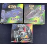 Star Wars: A collection of three boxed Kenner, Star Wars vehicles to include: Tie Fighter, A-Wing