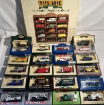 Diecast: A collection of thirty-eight (38) Lledo Days Gone models with boxed wooden display cabinet.
