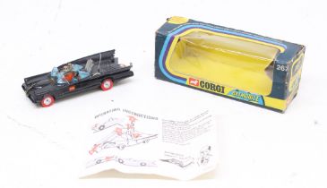 Corgi: A boxed Corgi Toys, Rocket Firing Batmobile, 267. Original box with Operating Instructions.