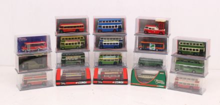 Corgi: A collection of eighteen (18) cased Corgi: The Original Omnibus Company vehicles. All