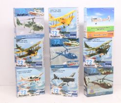 72 Aviation: A collection of nine boxed 72 Aviation, 1:72 Scale aircraft models to include: