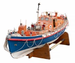 Boat: A large model boat, RNLB Sir Samuel Whitbread, wooden construction, in need of some attention,