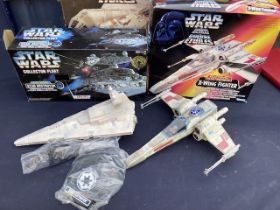 Star Wars: A boxed Star Wars, Millennium Falcon, together with a boxed Star Wars Collector Fleet,