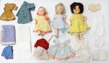 Dolls: A collection of mid-20th century composition dolls to include Rosebud and Pedigree