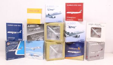 Aircraft: A collection of various Airbus 1:400 Scale vehicles, of varying model and manufacture.