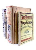 A collection of angling books to include Fly-Fishing and Worm Fishing for Salmon, Trout and