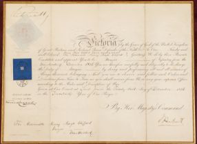 HM Queen Victoria (1819-1901). Autograph on British Army commission for Sir Henry Hugh Clifford VC