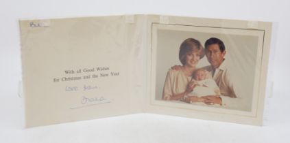 HRH Diana, Princess of Wales (1961-1997). An autograph Christmas & New Year card, [1982],