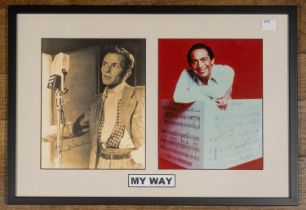 Frank Sinatra (1915-1998) & Paul Anka (b. 1941). My Way. Autographs on photographic portraits,