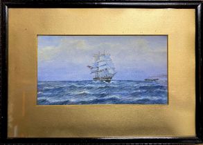 A. C. Willman (20th Century). Nautical Scene with Ships, signed l.r., watercolour, 12.5 x 24cm,