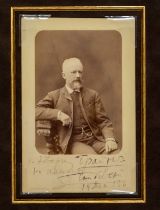 Pyotr Ilyich Tchaikovsky (1840-1893). Autograph on cabinet card photographic portrait, 19 December