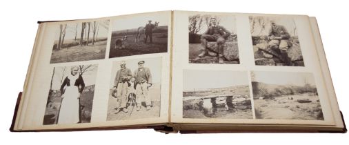 An album containing 71 Edwardian photographs of grand buildings, fly fishing scenes, river & coastal