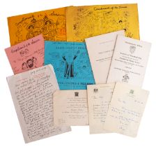 A mixed collection of autographs & other material addressed to Bill Pashley, fashion designer, to