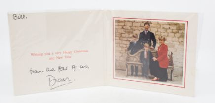 HRH Diana, Princess of Wales (1961-1997). An autograph Christmas & New Year card, [1991],