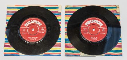 2 x Beatles original 7 inch single records. 1. Love me Do - cat 45-R 4949 RED Label 2. Please Please