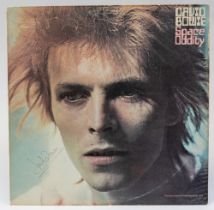 DAVID BOWIE - Space Oddity Album cover signed in blue biro by Mick Ronson. Genuine signature