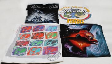 Rock T-shirts - Dire Straits on Every Street, Status Quo 1986 x 2 black and white tour t-shirts - ZZ