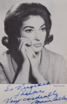 Maria Callas - Signed / Autographed promotional Card - A rare survivor from this Operatic icon.