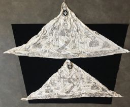 WWI Militaria interest: Two early 20th century St. John Ambulance linen triangular slings, each