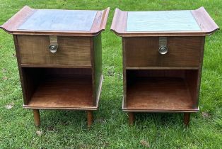 A pair of mid century bedside cabinets