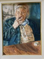 Israel art interest a Osnat Kollek Sachs 1911-2007 oil on canvas portrait study, signed lower left