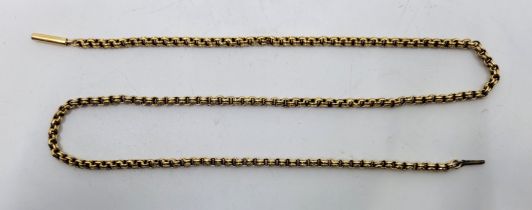 A precious yellow metal Belcher link style chain, length 46.5cm. (8.1g)