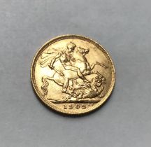 An Edward VII 1902 Sovereign Please note this item is at our Derbyshire saleroom, DE65 6LS