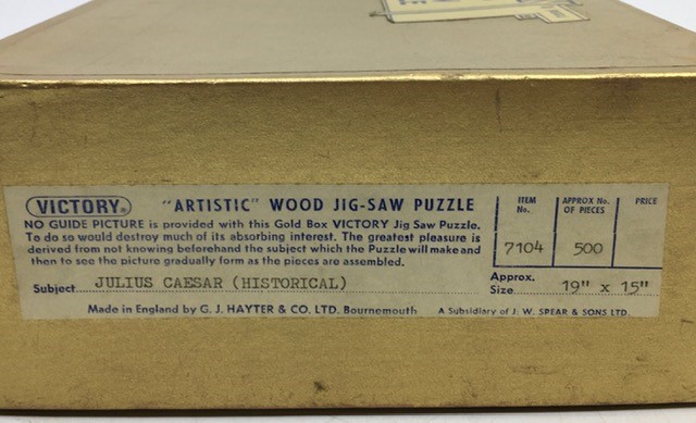 **WITHDRAWN**A Victory ''Artistic'' wooden jig-saw puzzle of Julius Caesar (Historical) - Image 3 of 3