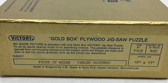 **WITHDRAWN**A Victory 'Gold Box' plywood jig-saw puzzle of Pride Of Wales (Welsh Costume) - Image 3 of 3