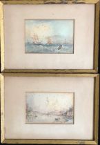 Two watercolours, one signed G.W. to bottom left. Possibly by George Weatherill, British 1810 to