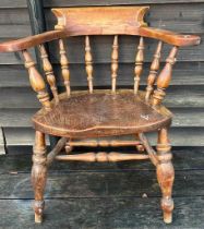 A Captains chair from Broadmoor Criminal Lunatic Asylum stamped to back