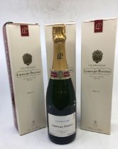 Laurent Perrier, 3x 75cl boxed bottles.