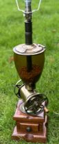 A 20th cent Coffee grinder lamp