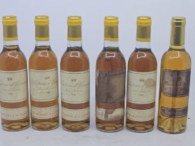 Sauternes. Ch. Yquem 1988, 5x halves plus 1x half bottle of 2004 Domaine de Pecoula