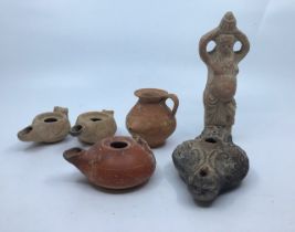 A collection of Mesopotamian earthenware (6) (some a/f)