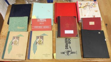 COLLECTIONS & MISCELLANEOUS- Mixed range of albums, books, binders (12 total) in red box, containing
