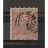 GB - 1867-83 , 5/- SG 127 , Pl 2 Pale Rose , Centred to SE But of good appearance, CV £ 1200