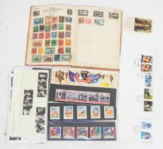 Improved postage stamp Album with school boy range of Stamps within , Small qty of Presentation