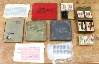 GB - Collection of Decimal Stamp Sheets and Tea/Cigarette cards in 4 Albums and Three boxes