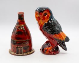 Anita Harris - a contemporary studio art pottery novelty "Bottle Kiln" shaped vase in red