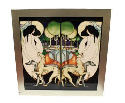 Moorcroft - A modern trial piece, prestige large square plaque in "Natures Whispher" pattern, having