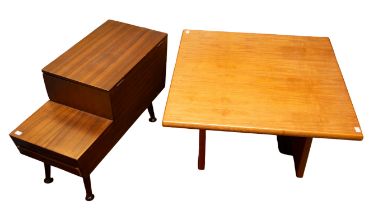 A small collection of 20th/early 21st century teak furniture to include; a small side table of