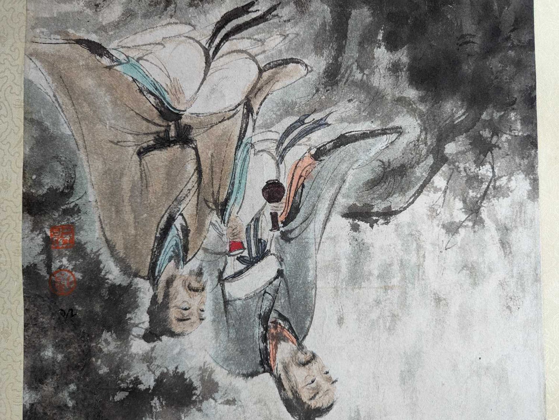 FU BAO SHI (1904-1965) 高士观瀑 "WATCHING THE WATERFALL" - Image 14 of 17