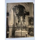 Francis Joseph Bruguiere photograph, on heavy paper. Church interior scene of the Crucifixion