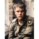 Matt Damon signed promotional photograph from Saving Private Ryan.