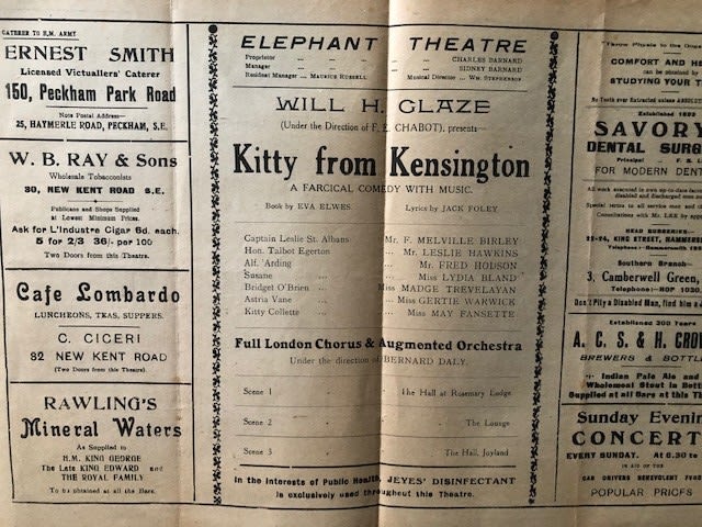 Elephant and Castle theatre programme for 1920 Approx 20x27cm F1 - Image 3 of 3