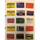 Collection of matchbox covers in folder. Many countries and types, incl Saudi, Belgium, Sweden,